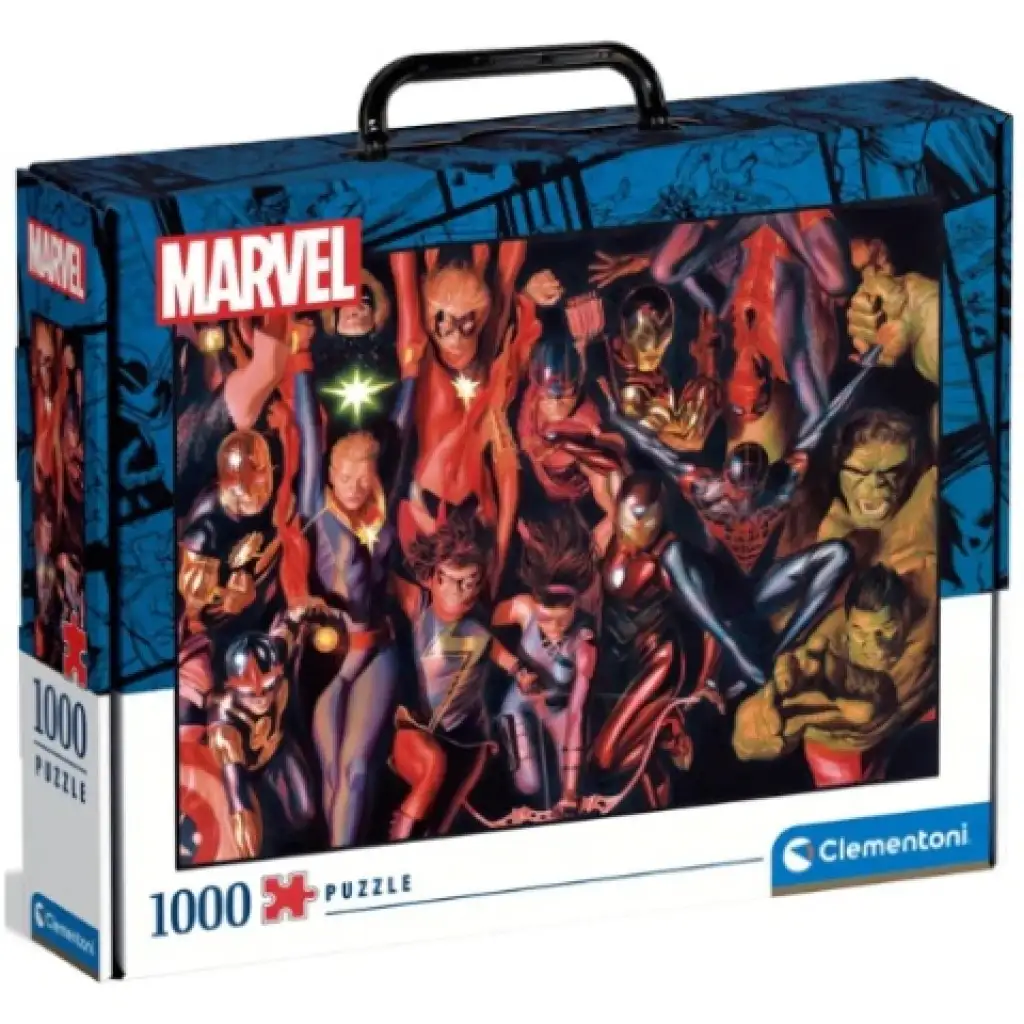 Marvel szuperhősök 1000db-os puzzle bőrönd tárolódobozban - Clementoni