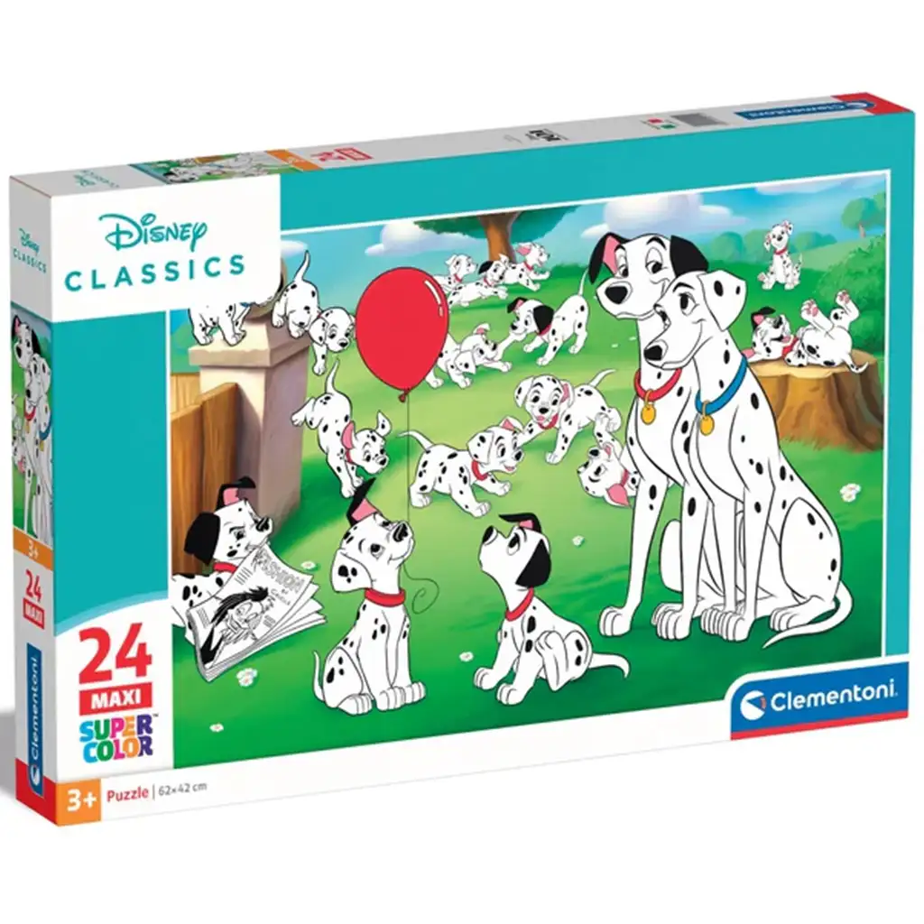 Disney klasszikusok: 101 Kiskutya 24 db-os maxi supercolor puzzle - Clementoni