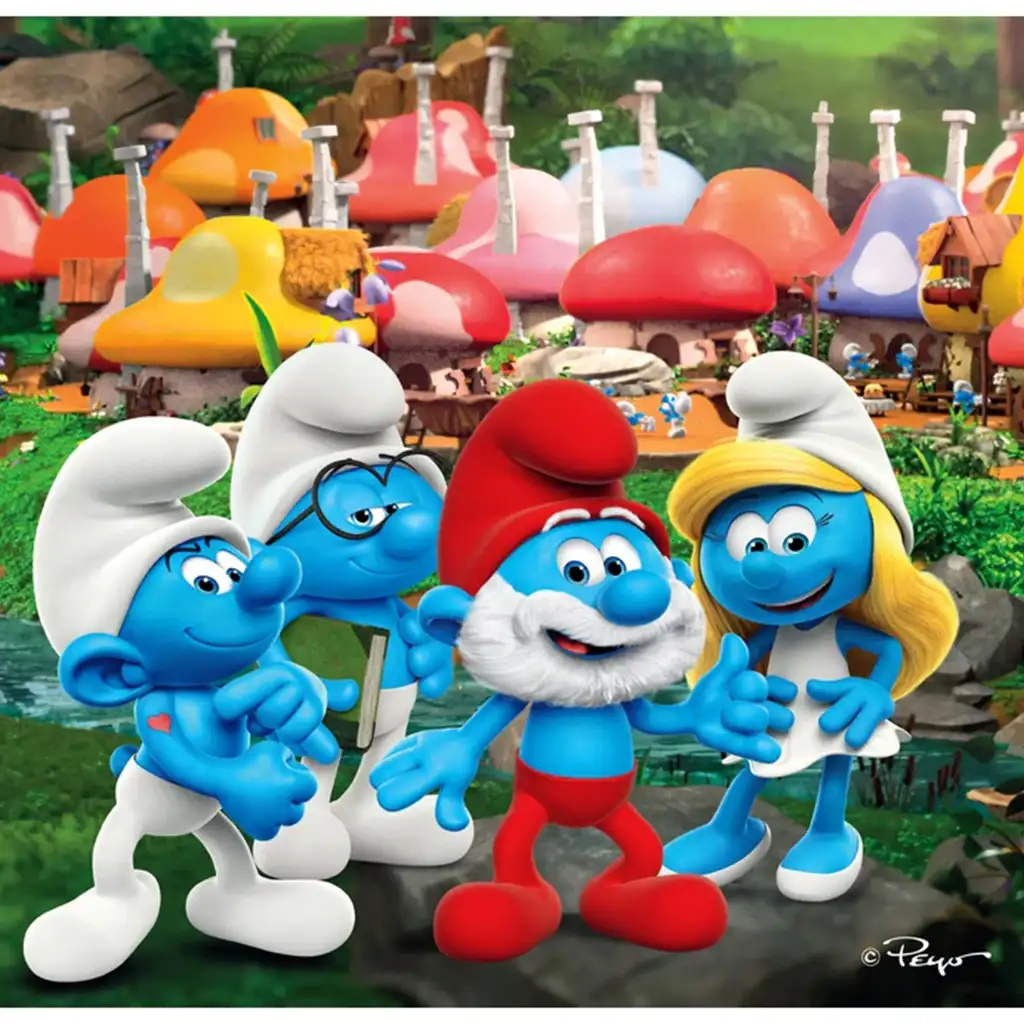 Hupikék törpikék kalandjai 3x48db-os supercolor puzzle - Clementoni kép 2