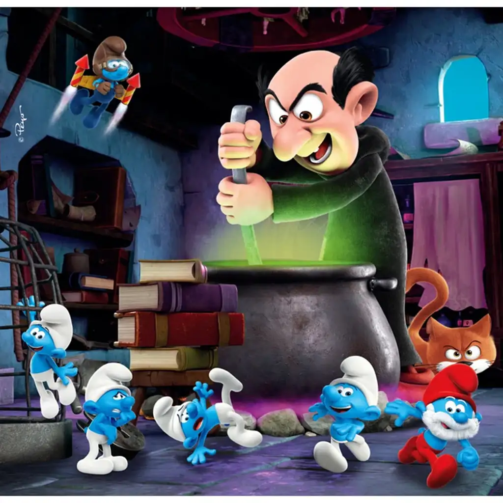 Hupikék törpikék kalandjai 3x48db-os supercolor puzzle - Clementoni kép 3