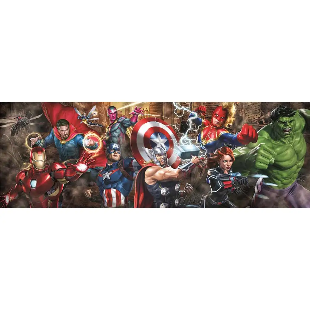 Marvel szuperhősök 1000db-os panoráma puzzle 98x33cm - Clementoni kép 2