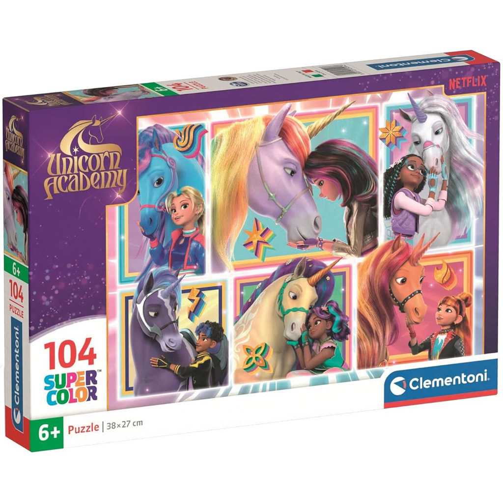 Unikornis Akadémia együtt az unikornisokkal 104db-os Supercolor puzzle - Clementoni