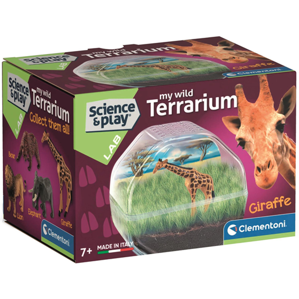 Science & Play: Mini terrárium zsiráf figurával - Clementoni