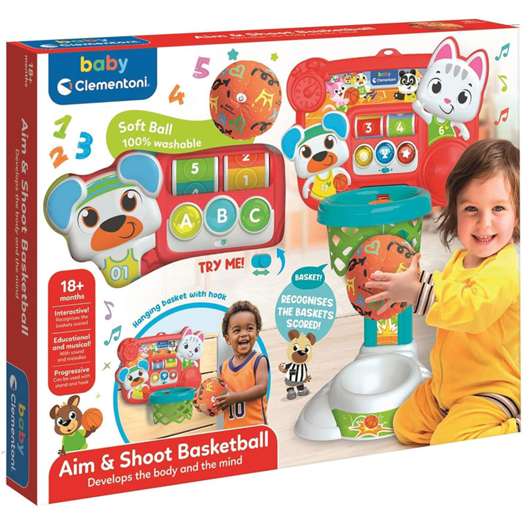 Interaktív kosárlabda palánk puha labdával - Clementoni baby