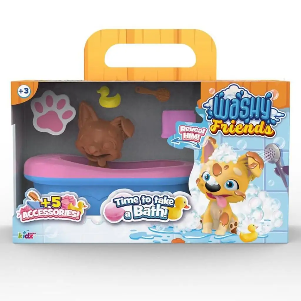 Washy Friends: Color Reveal pancsoló Corgi kutyus káddal és kiegészítőkkel