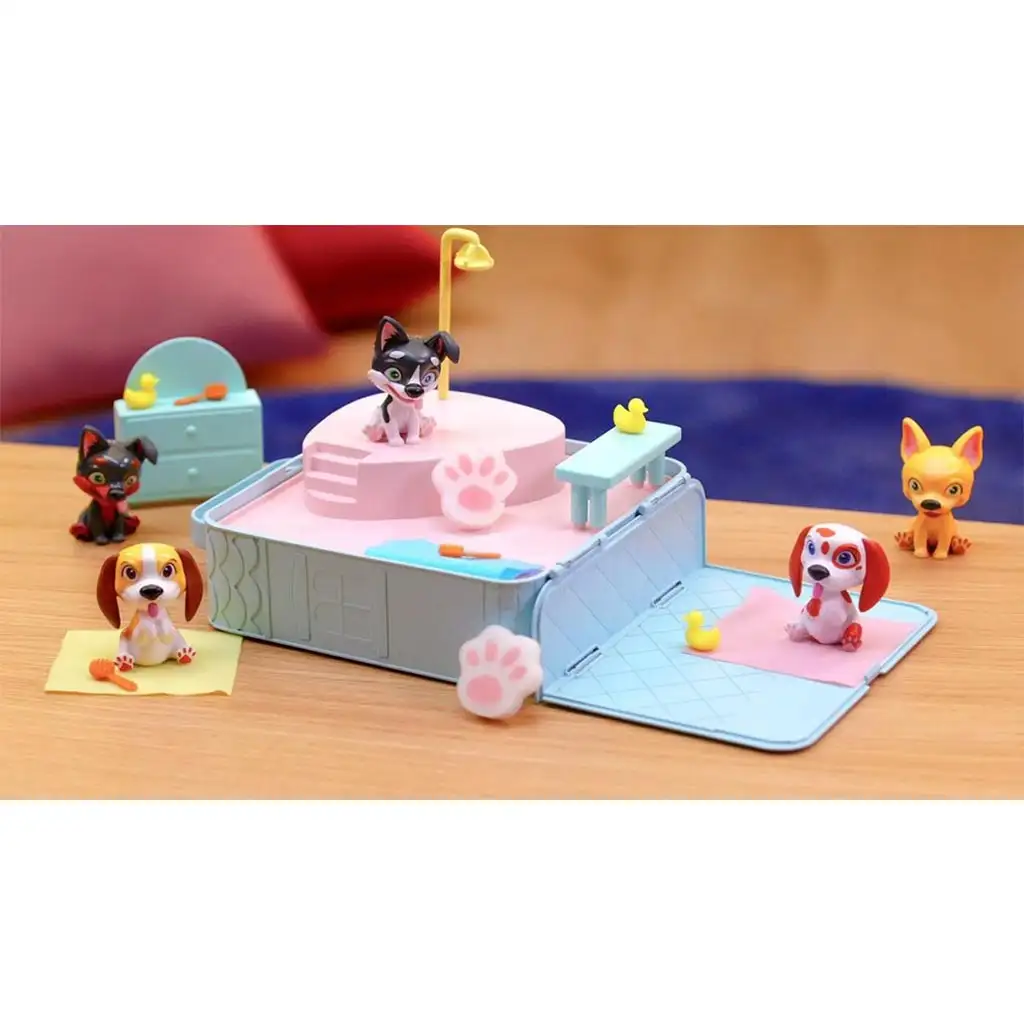 Washy Friends: Color Reveal pancsoló 3 kutyus figura jacuzzival és kiegészítőkkel kép 4