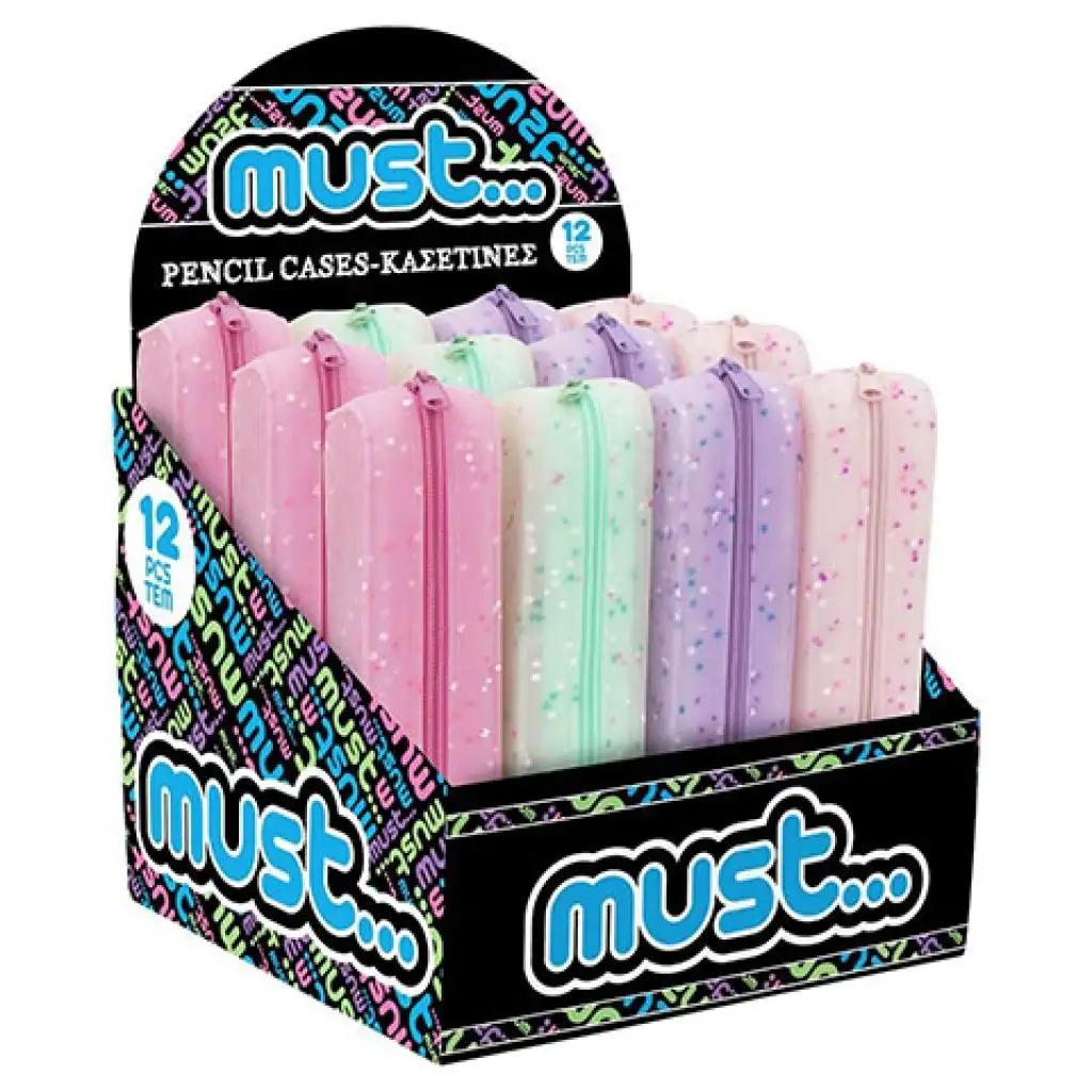 Must: Confetti színes, szilikon tolltartó többféle változatban