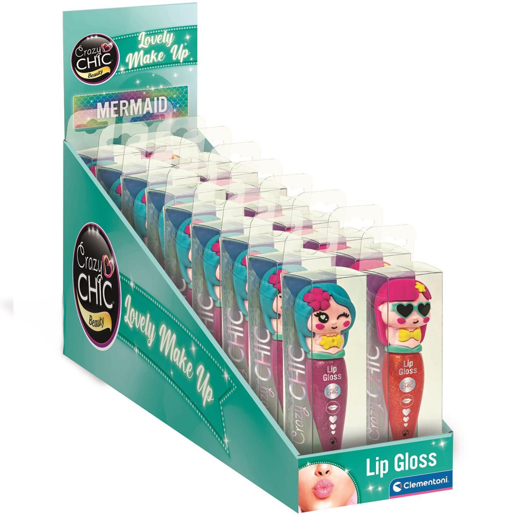 Crazy Chic: Csillogó szájfény sellő alakú tárolóban többféle változatban 1db - Clementoni