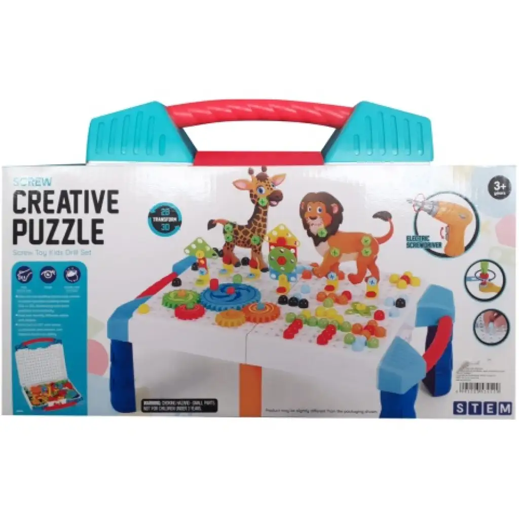 Fejlesztő játékasztal építőelemekkel bőröndben 213db-os kép 2