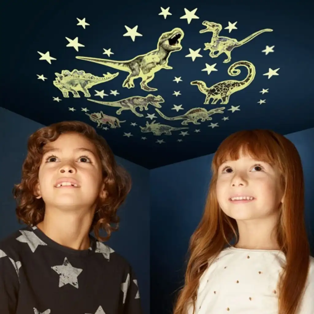 Csillagok és dinoszauruszok foszforeszkáló matrica csomag kép 2