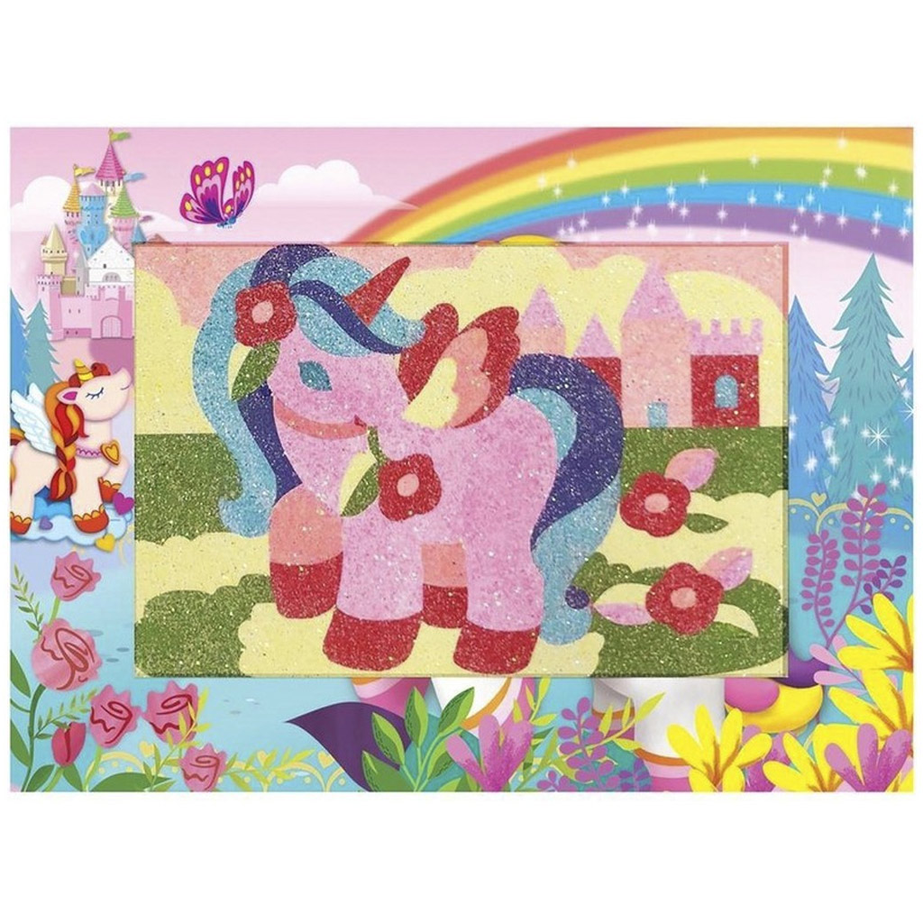 Csillogó unikornis homokkép készítő kreatív szett kép 2