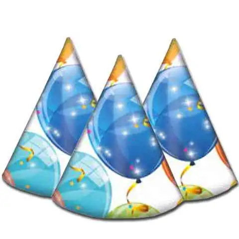 Csillogó lufik party kalap 6db