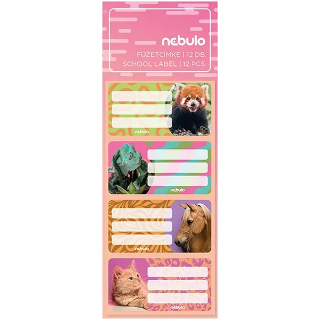 Nebulo: Cuki állatok füzetcímke 12db-os szett