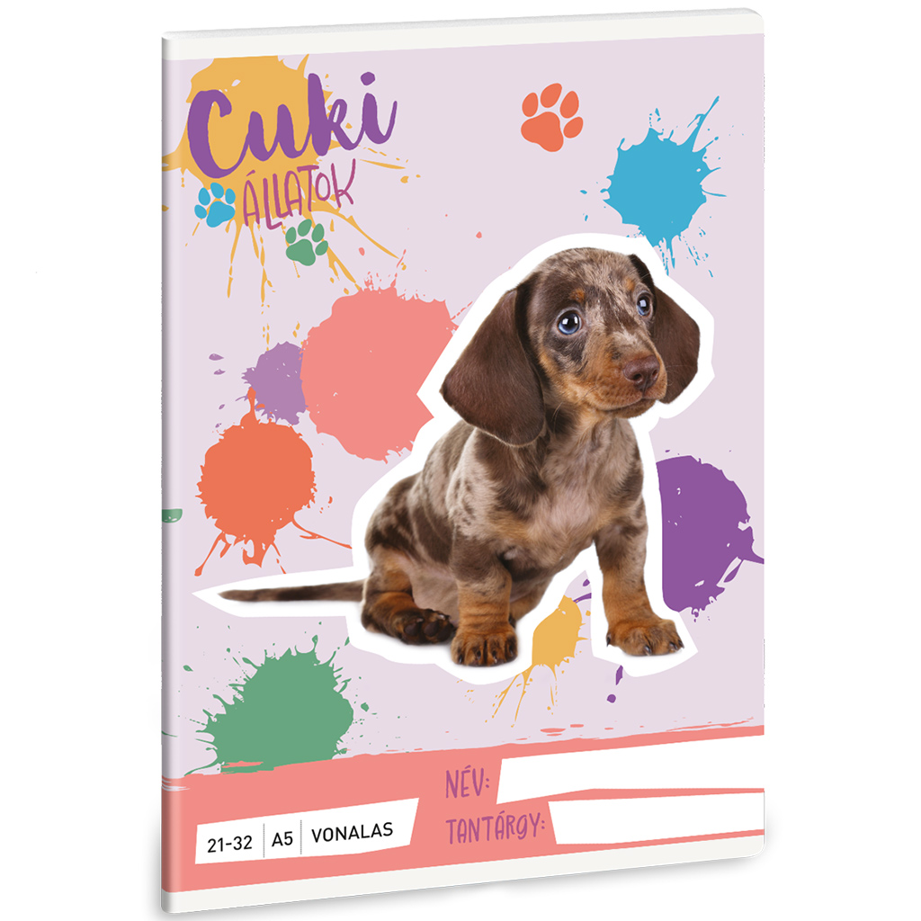 Ars Una: Cuki Állatok - Harlekin tacskó vonalas füzet A/5 21-32