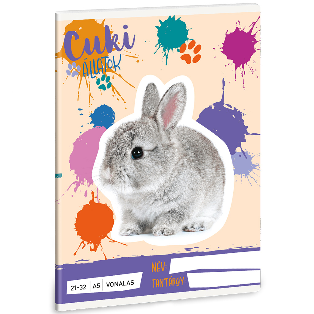 Ars Una: Cuki Állatok - Nyuszi vonalas füzet A/5 21-32