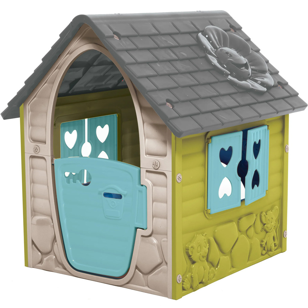 Első házam játszóház bézs-zöld színben 106x98x90cm