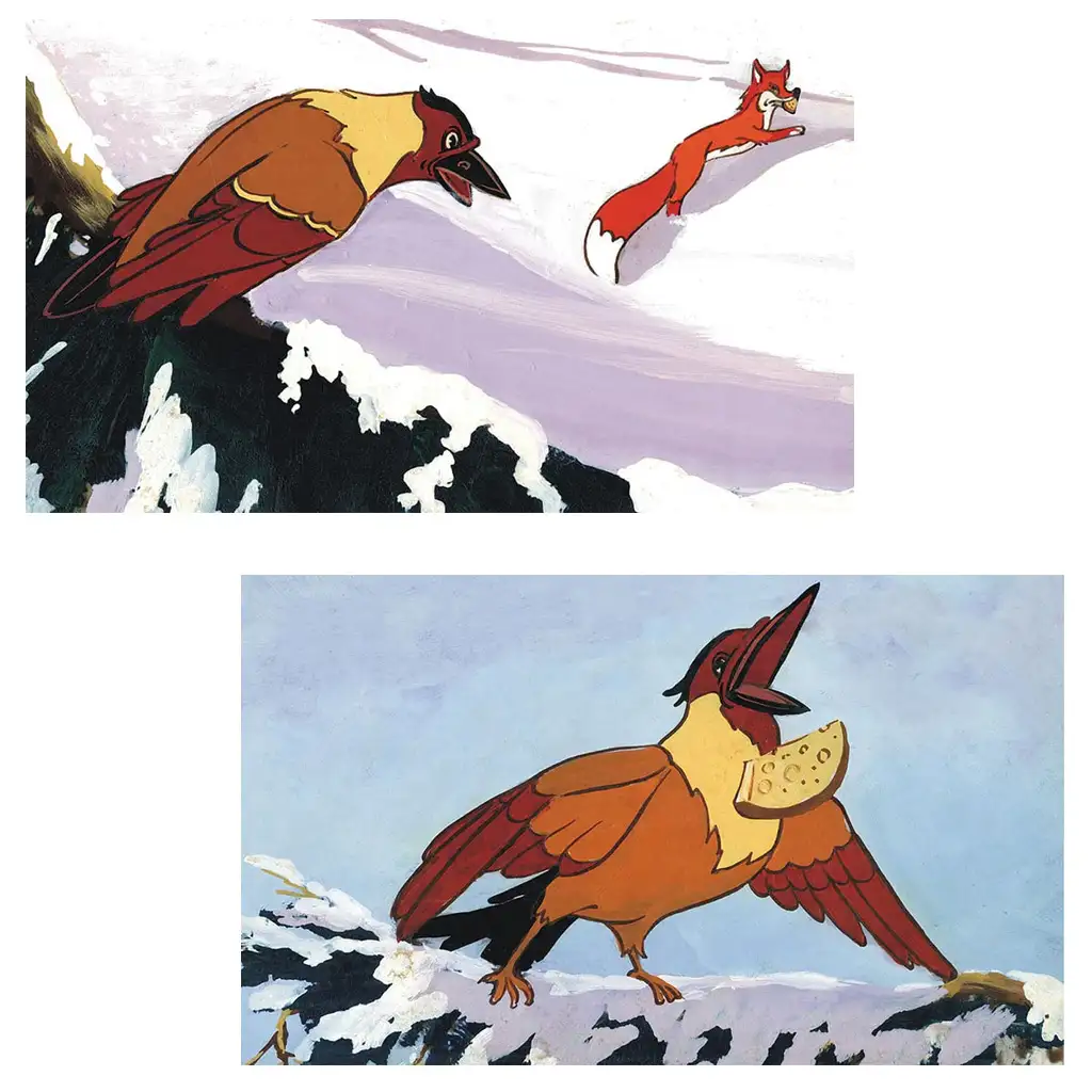 A holló meg a róka diafilm kép 2