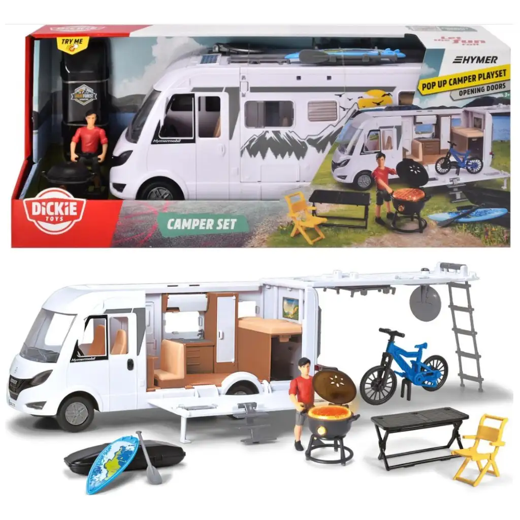 Hymer Camping Van lakóautó kiegészítőkkel 30cm - Dickie Toys kép 6