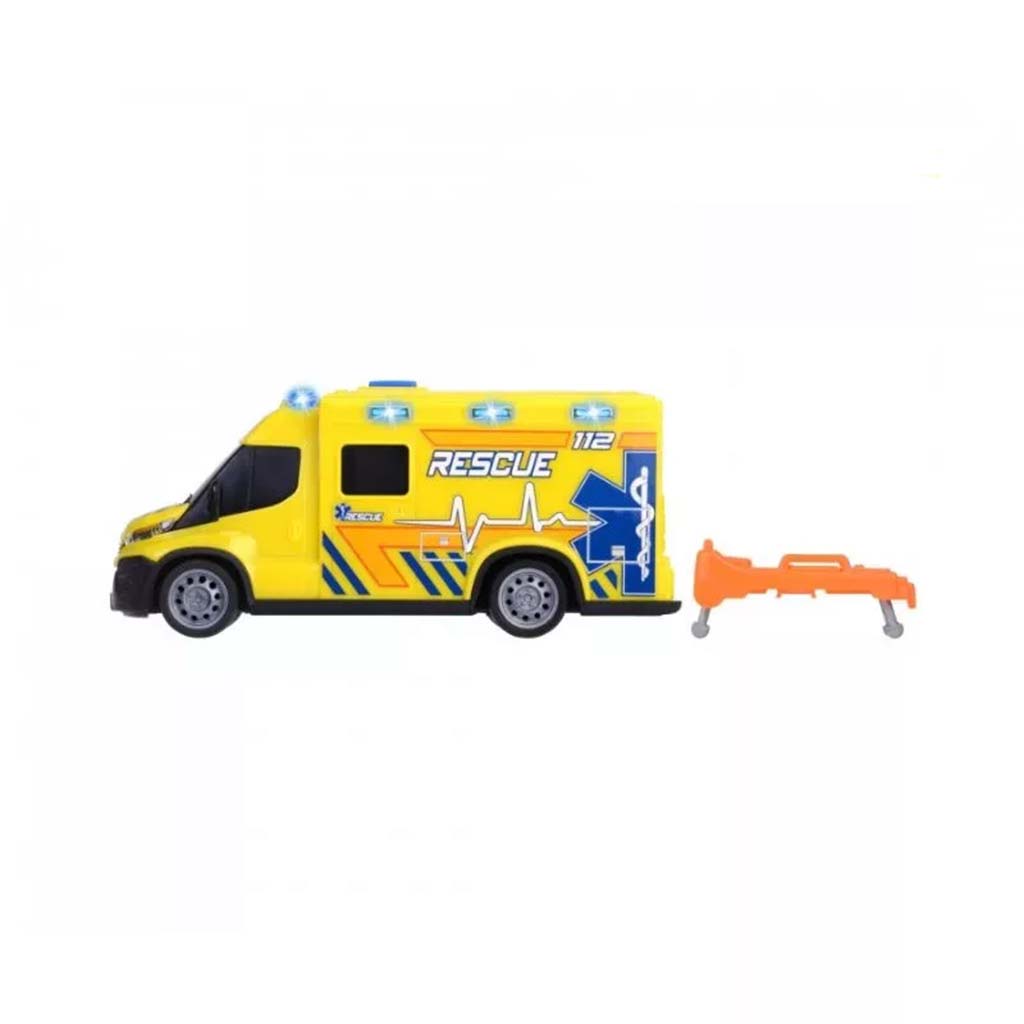 SOS Iveco mentőautó hanggal és fénnyel 18cm-es - Dickie Toys kép 3