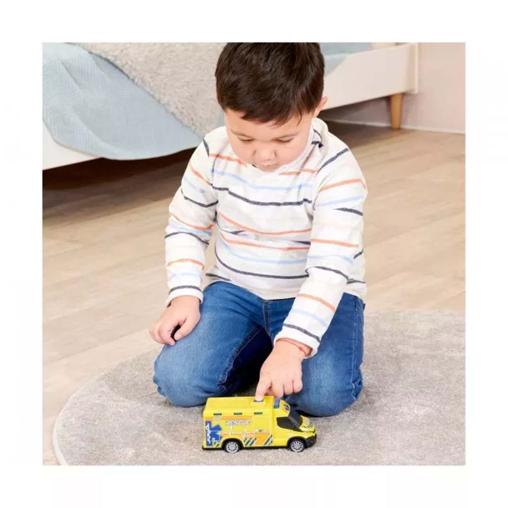 SOS Iveco mentőautó hanggal és fénnyel 18cm-es - Dickie Toys kép 4