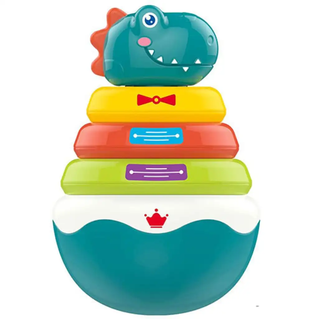 Dinoszauruszos gyűrűpiramis fejlesztő játék kép 2