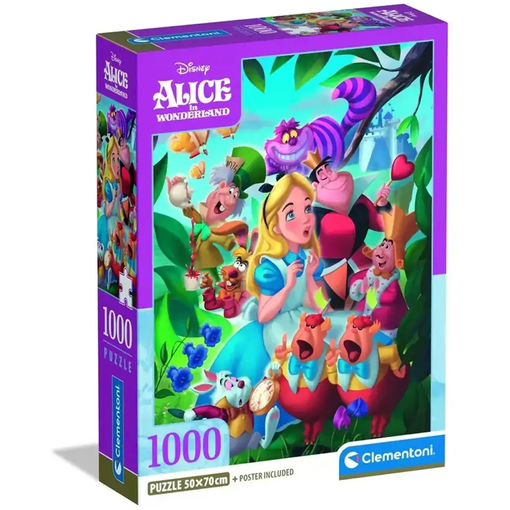 Disney - Alíz csodaországban 1000 db-os puzzle poszterrel - Clementoni
