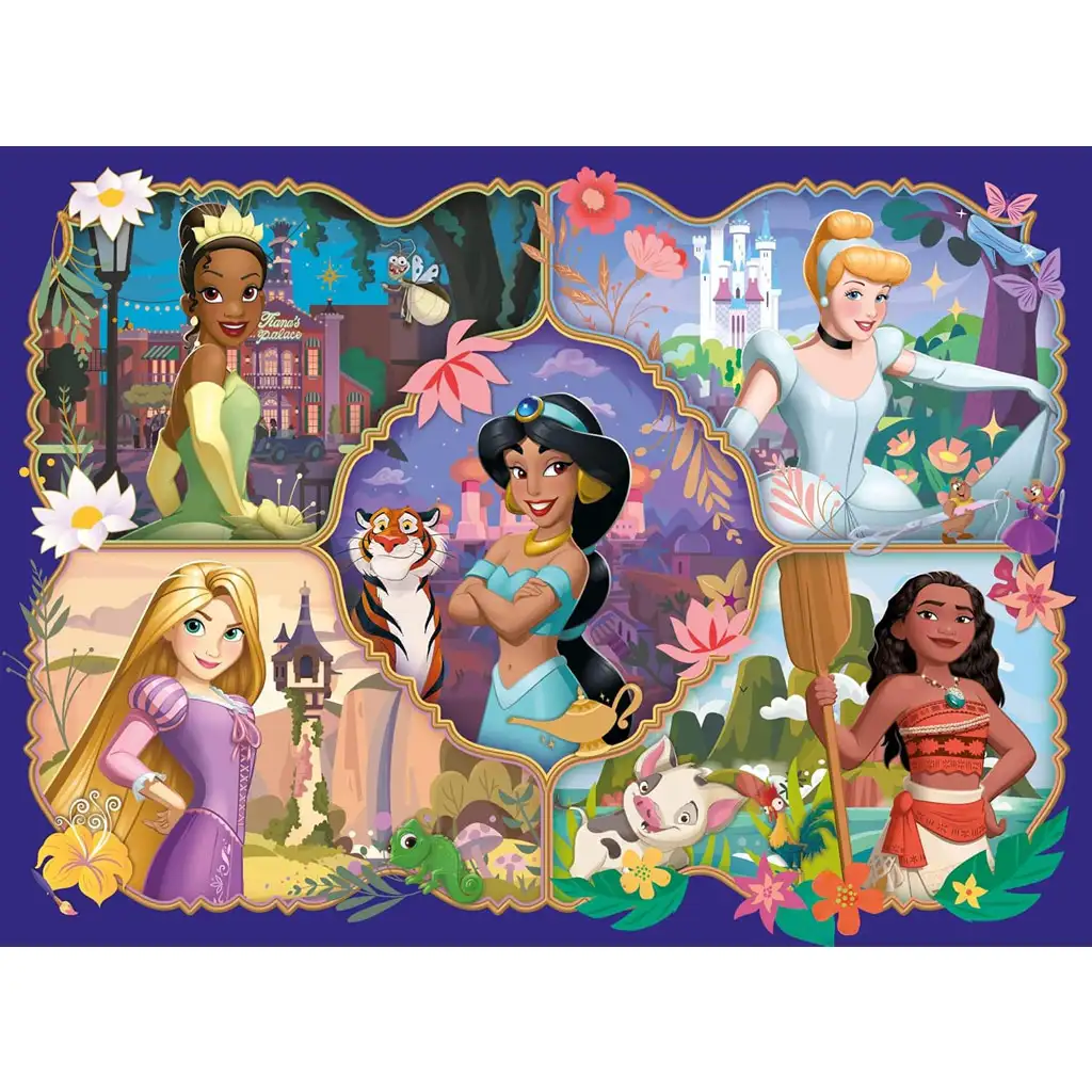 Disney hercegnők és állataik 2 az 1-ben 24db-os Eco mini puzzle és színező 35x25cm - Lisciani kép 2