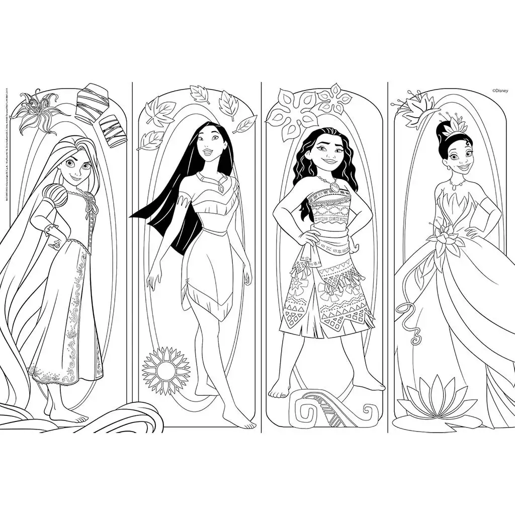 Disney Hercegnők 2 az 1-ben maxi 2x60db-os puzzle és színező 50x35cm - Lisciani kép 3