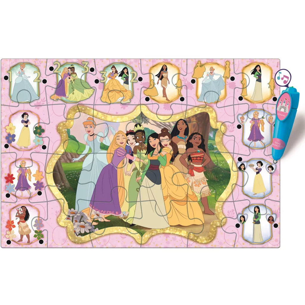 Disney Hercegnők interaktív 24db-os padló puzzle - Clementoni kép 3