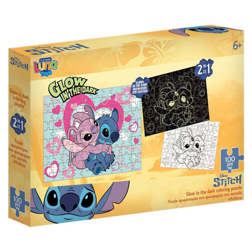 Luna: Disney Stitch 100db-os sötétben világító puzzle