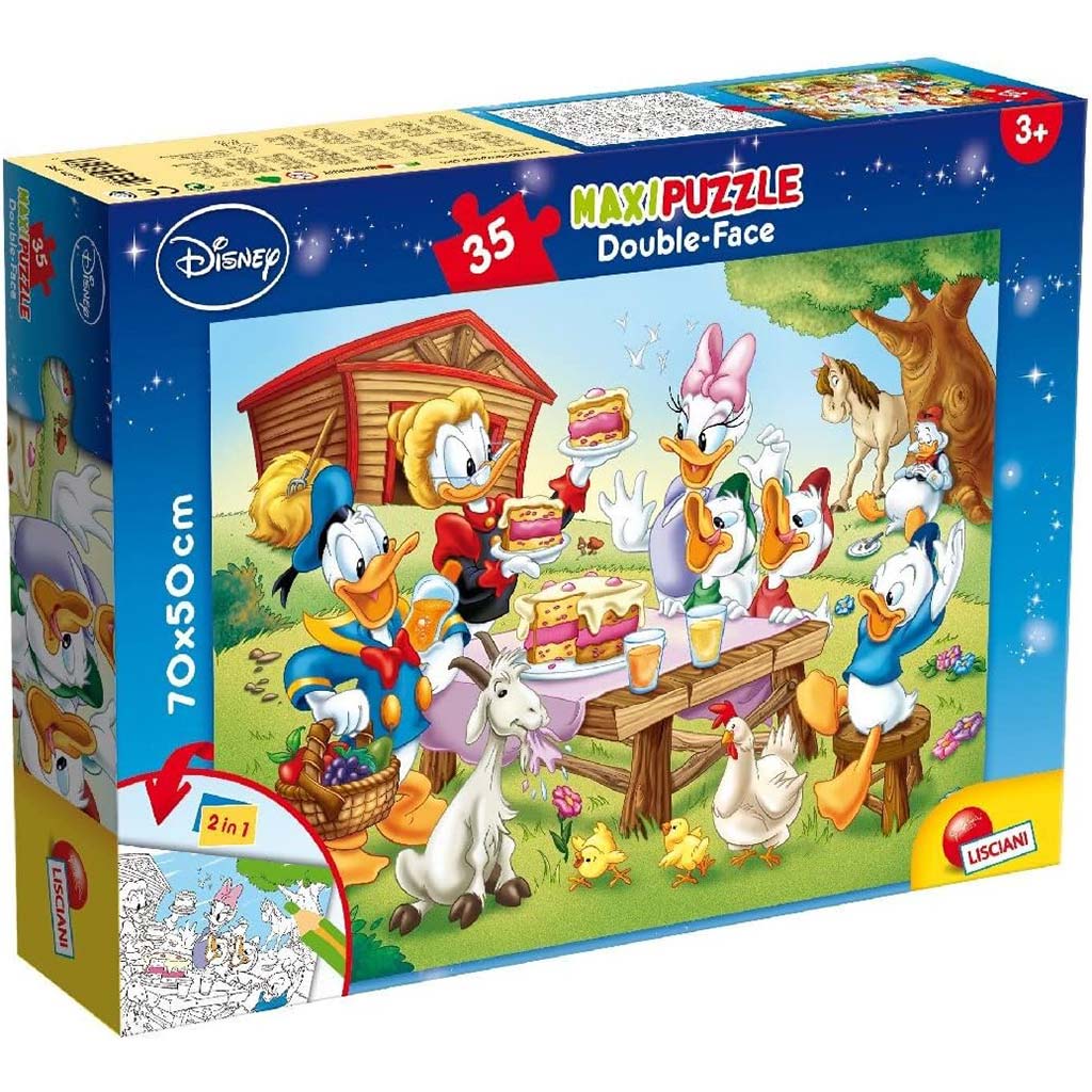 Disney Donald kacsa családja 2 az 1-ben maxi 35db-os puzzle és színező 70x50cm - Lisciani