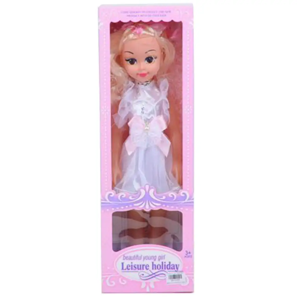 Szőke hajú 46cm-es divatbaba alkalmi ruhában hang effektekkel