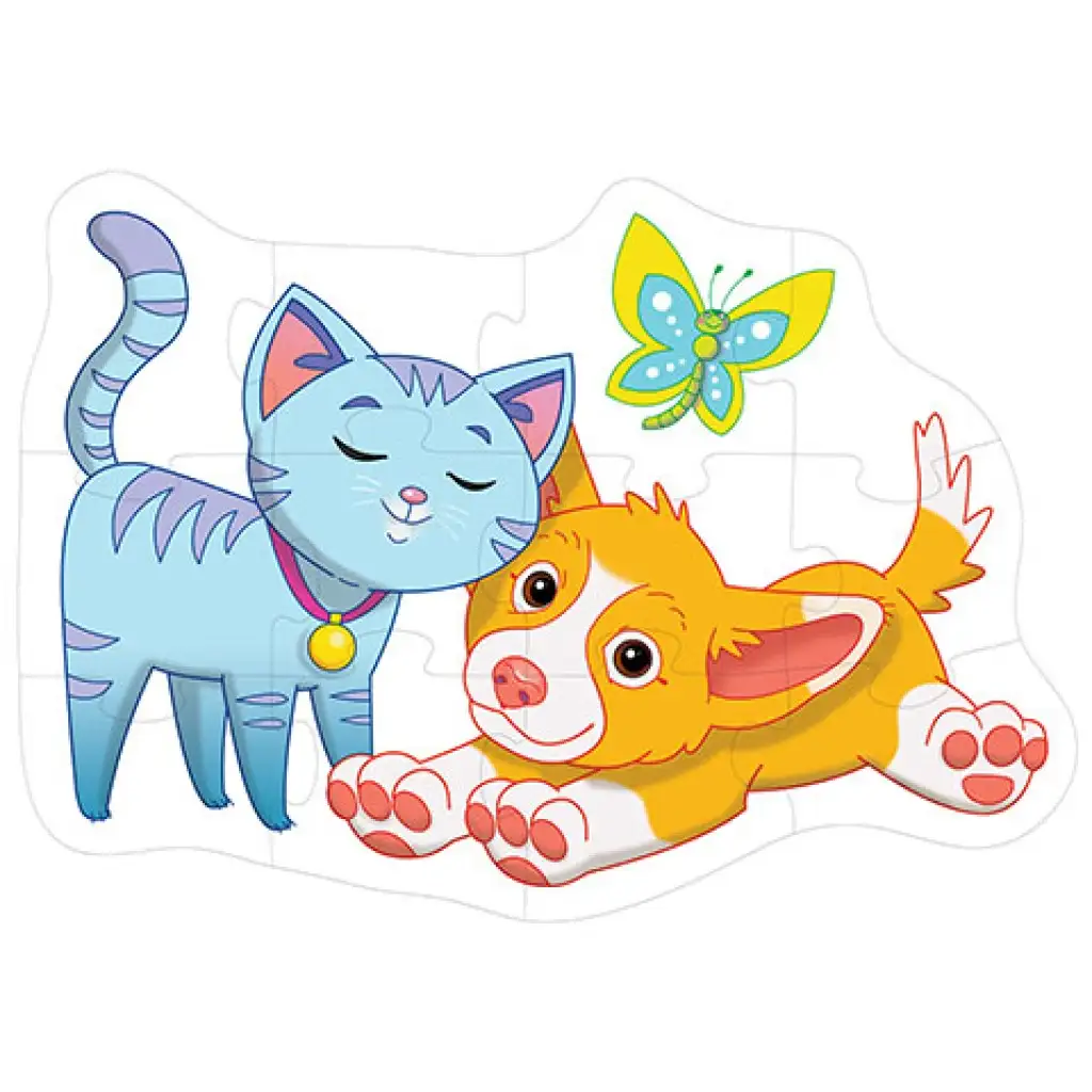 Kutya és cica óriás padló puzzle 12db-os kép 2