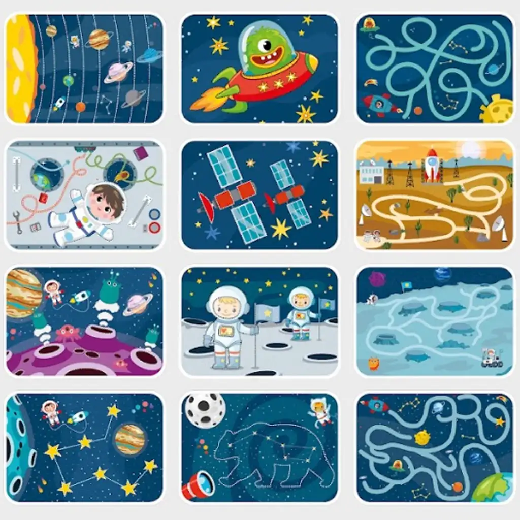 Fejlesztő feladatkártyák letörölhető filccel - Az űrből kép 2