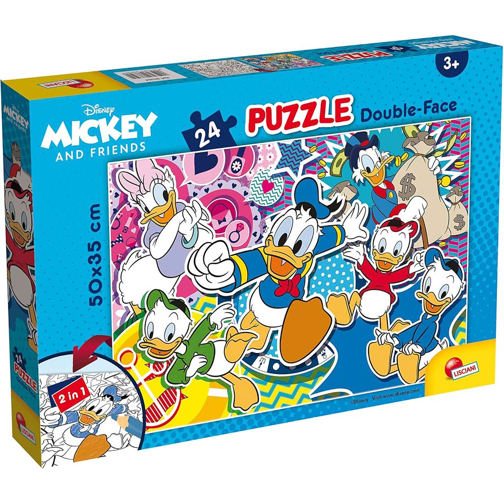 Disney Donald kacsa 2 az 1-ben 24db-os puzzle és színező 50x35cm - Lisciani