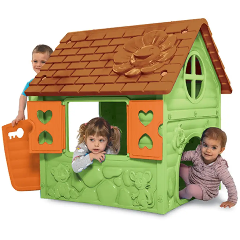 Első házam játszóház zöld színben 106x98x90cm kép 2