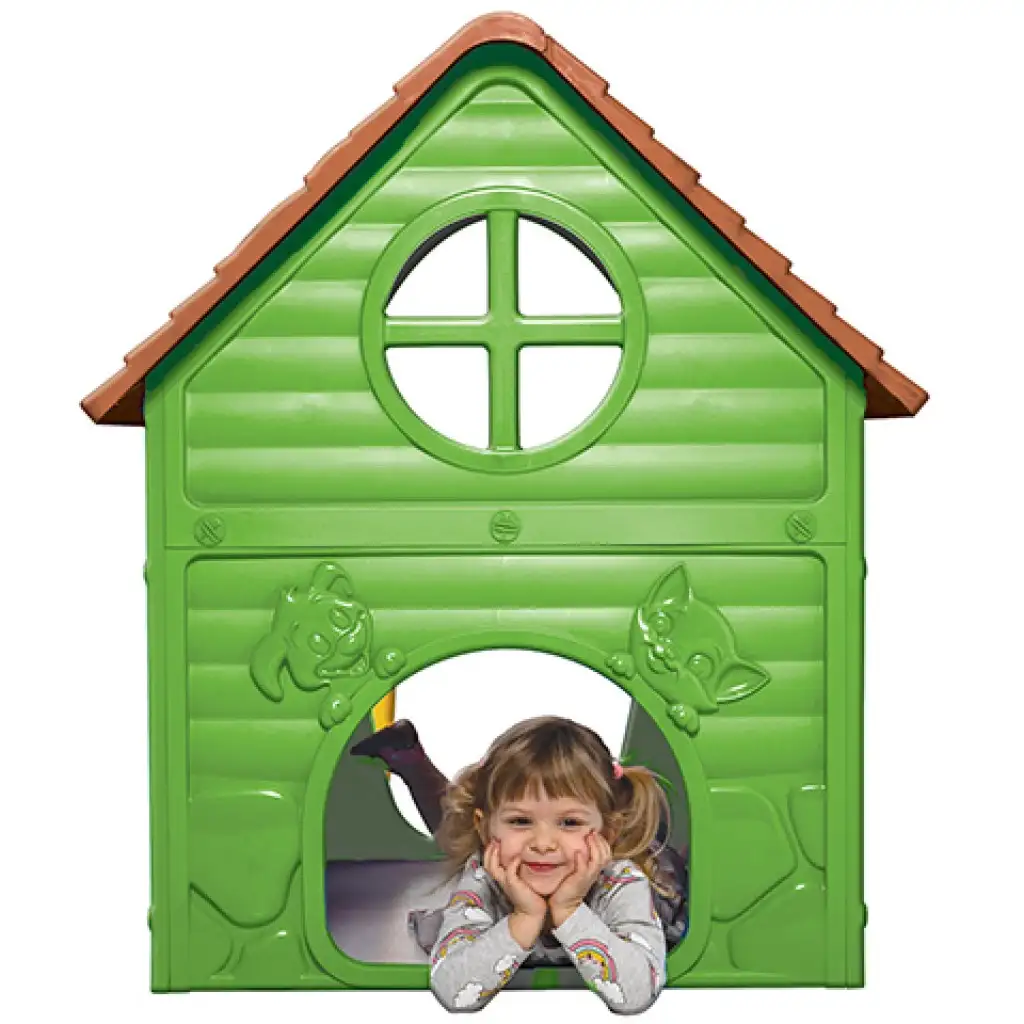 Első házam játszóház zöld színben 106x98x90cm kép 3