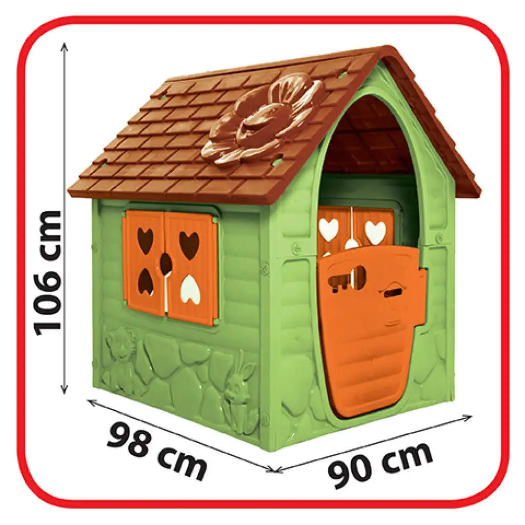 Első házam játszóház zöld színben 106x98x90cm kép 4