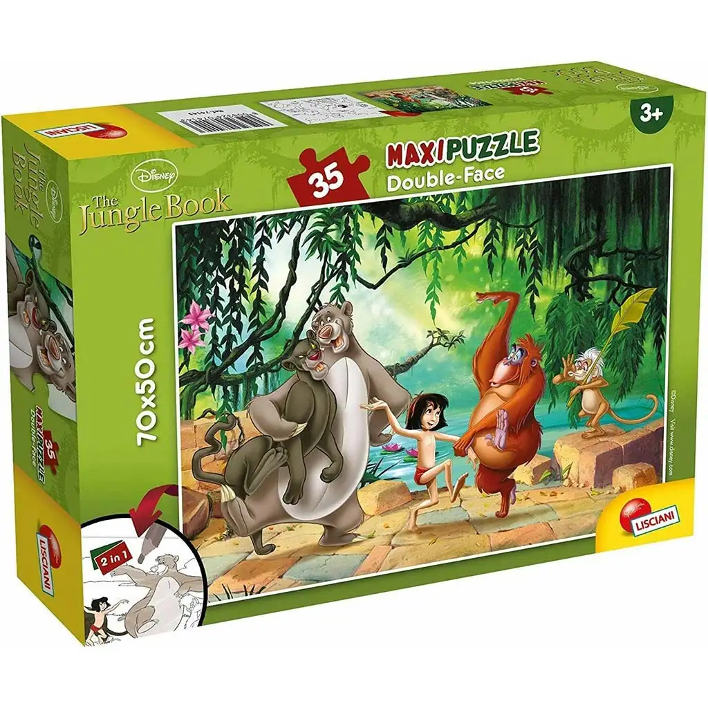 A Dzungel könyve 2 az 1-ben 35db-os maxi puzzle és színező 70x50cm - Lisciani