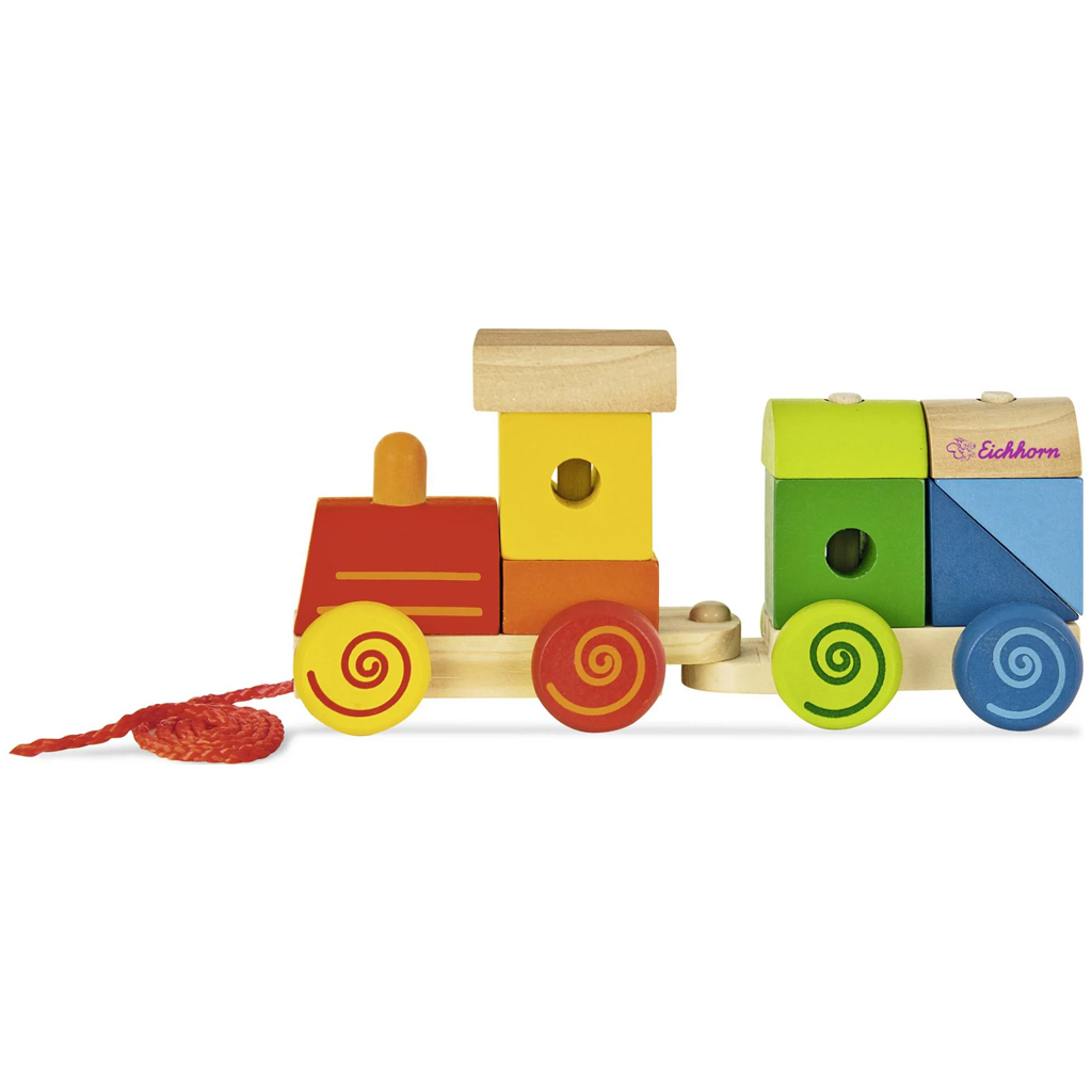 Húzható színes favonat építőelemekkel - Eichhorn kép 3