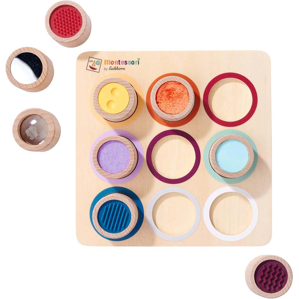 Eichhorn: Fa Montessori Érzékelő Hengerpárosító – Tapintásfejlesztő fajáték - Simba Toys kép 2