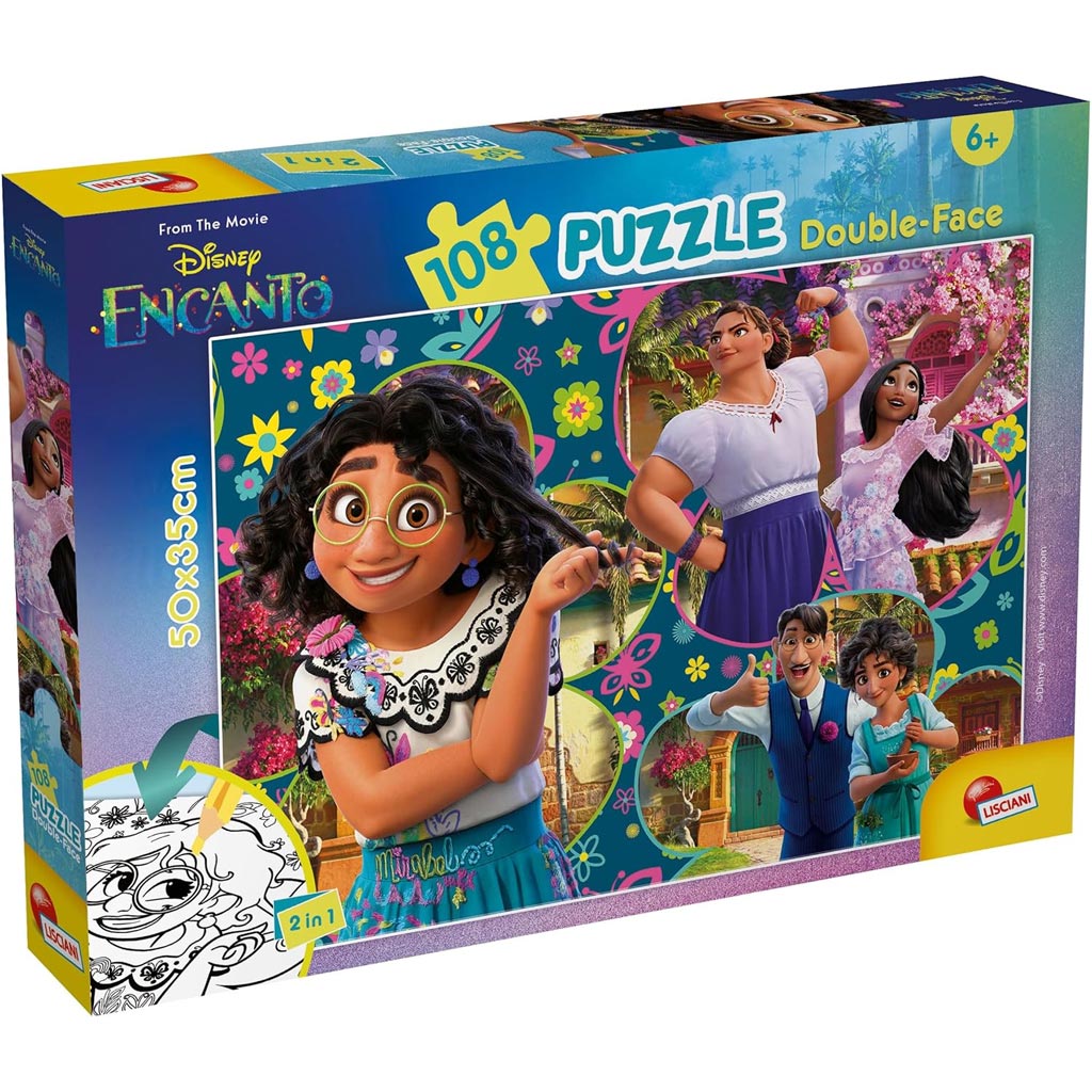 Disney Encanto 2 az 1-ben 108db-os puzzle és színező 50x35cm - Lisciani