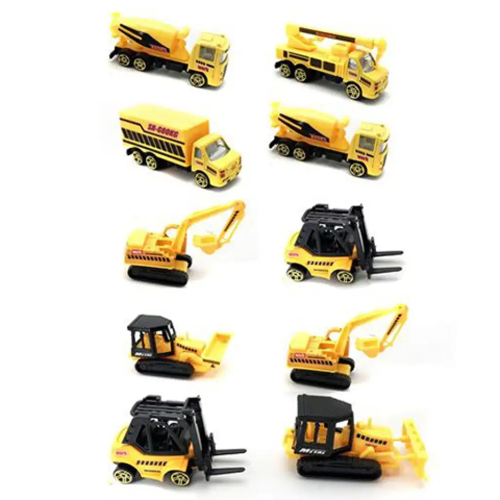 Építőipari munkagépek 1:64-es méretarányban 10db-os szett kép 2