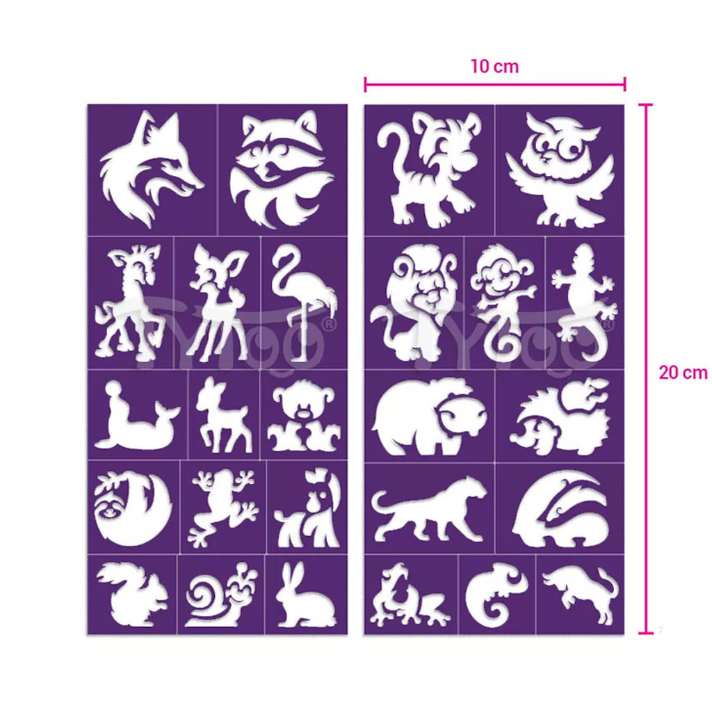 TyToo: Erdei állatok csillámtetoválás sablon szett 26db kép 3