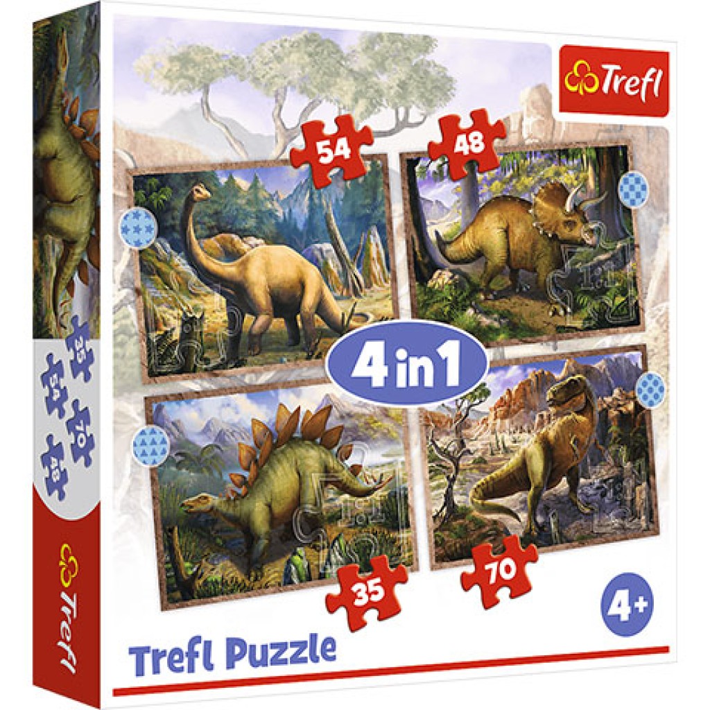 Érdekes dínók 4 az 1-ben puzzle - Trefl