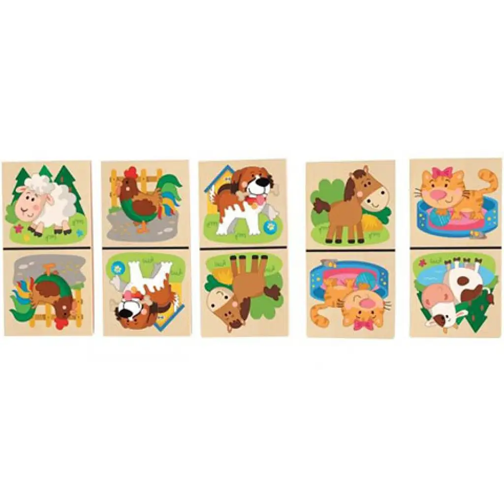 Fa dominó állatos mintával kép 2