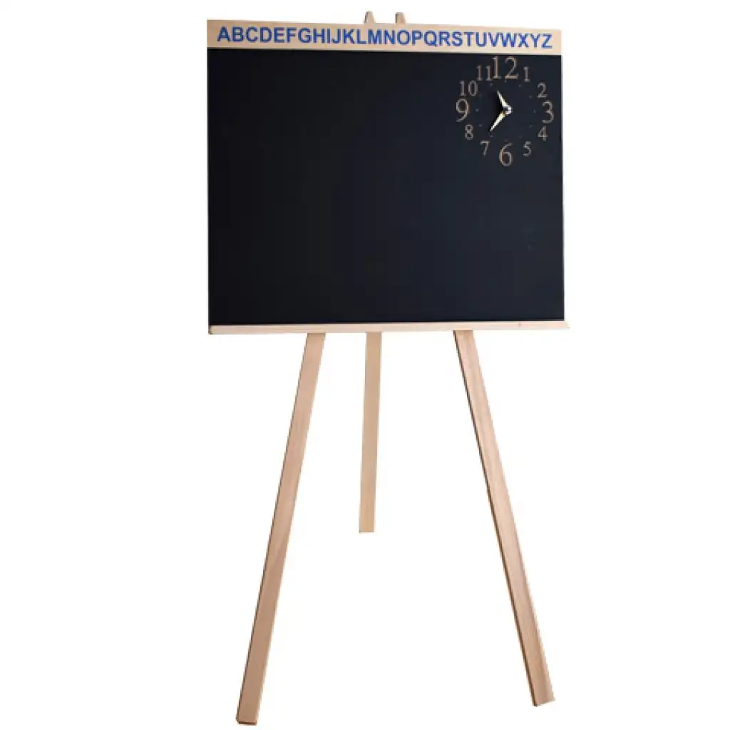 Faállványos rajztábla órával