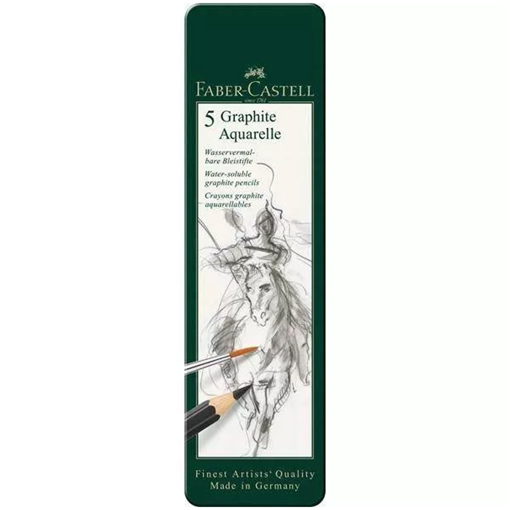 Faber-Castell: Akvarell grafitceruza készlet fém dobozban 5db-os