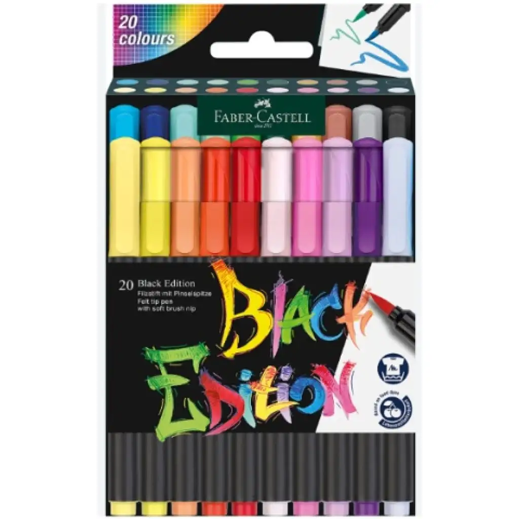 Faber-Castell: Black Edition 20db-os színes filctoll szett