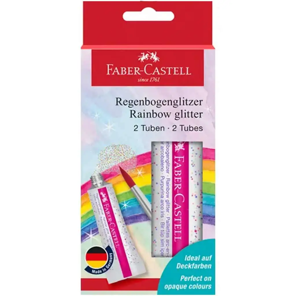 Faber-Castell: Szivárvány színű csillám ragasztó 2x12ml
